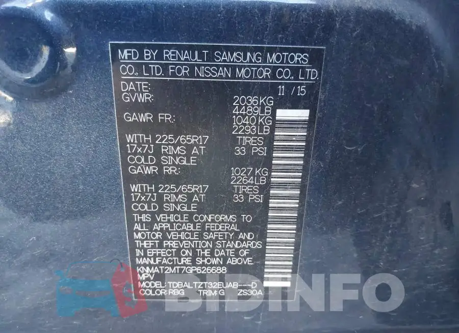 KNMAT2MT7GP626688 Photo# 9