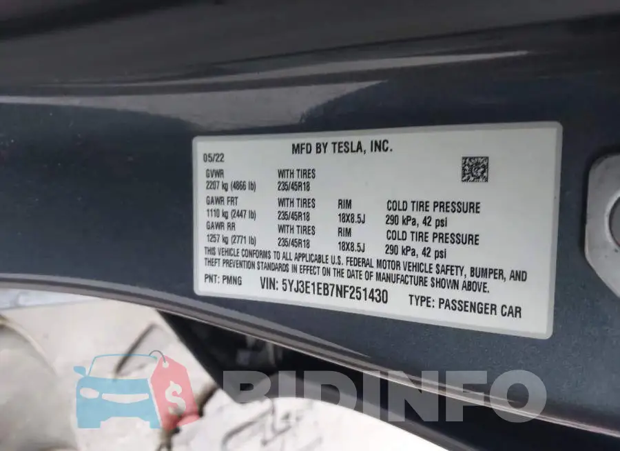5YJ3E1EB7NF251430 Photo# 9
