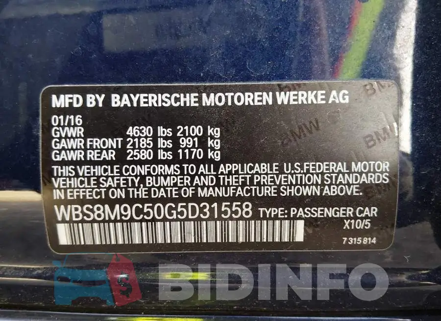 WBS8M9C50G5D31558 Photo# 9