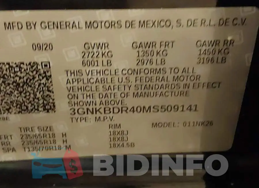 3GNKBDR40MS509141 Photo# 9