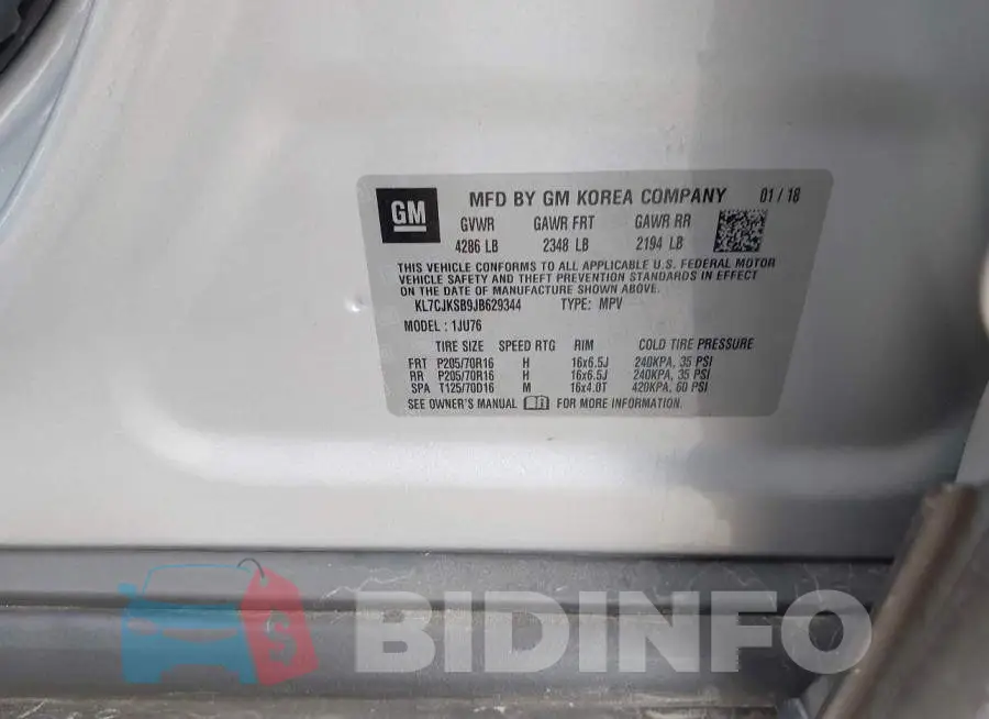 KL7CJKSB9JB629344 Photo# 9
