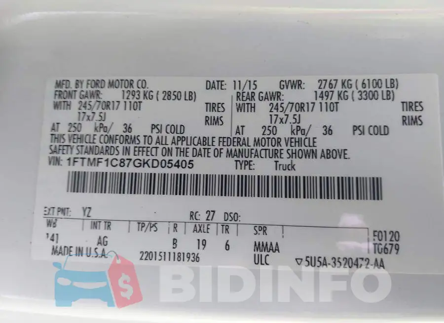 1FTMF1C87GKD05405 Photo# 9