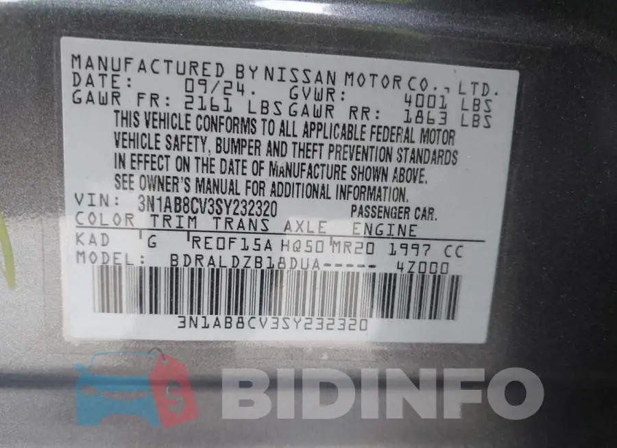 3N1AB8CV3SY232320 Photo# 9