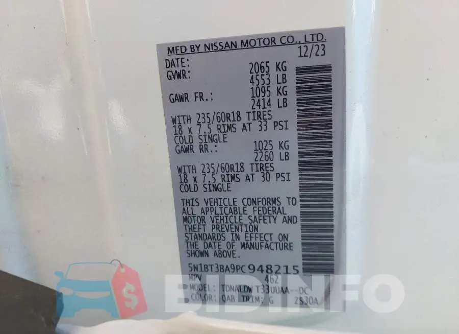 5N1BT3BA9PC948215 Photo# 9