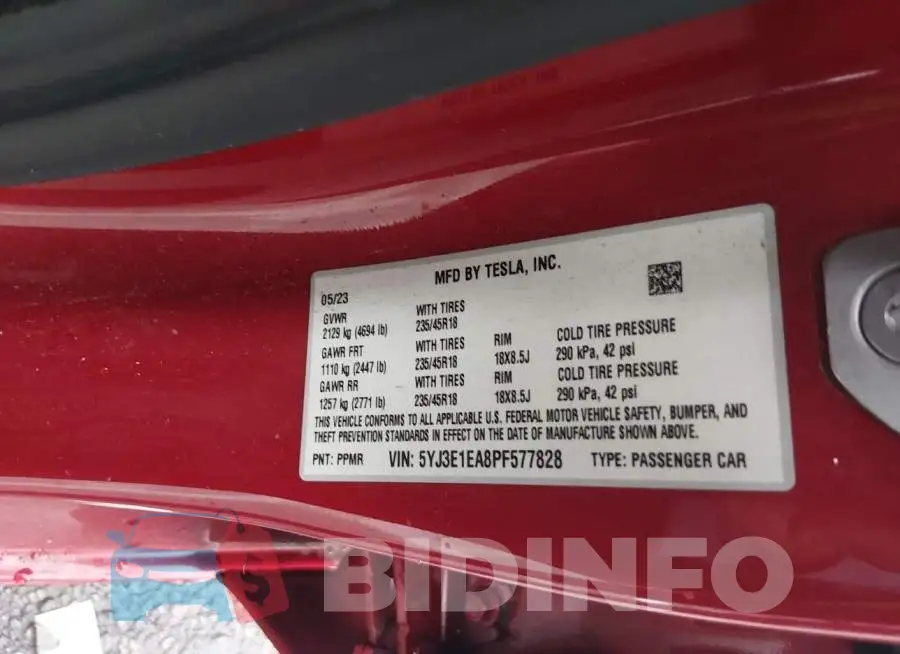 5YJ3E1EA8PF577828 Photo# 9