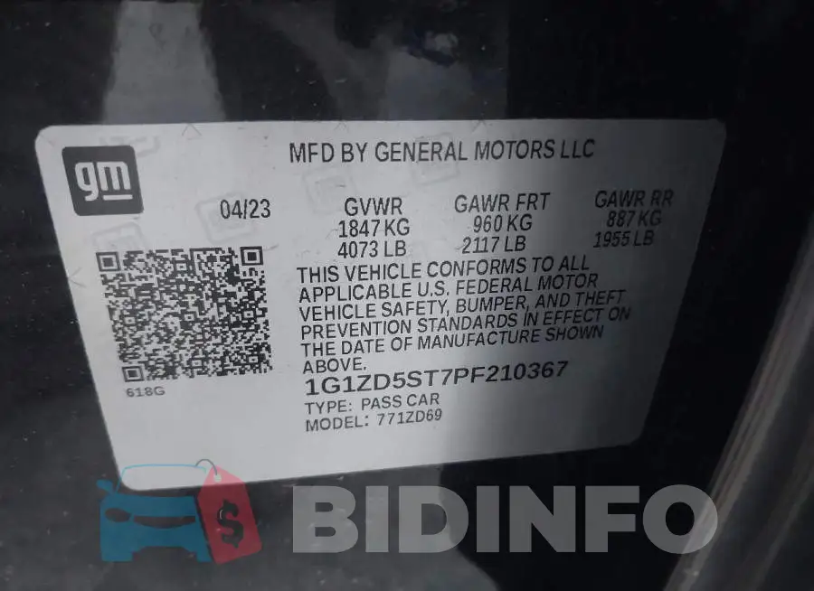 1G1ZD5ST7PF210367 Photo# 9
