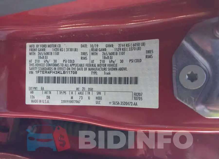 1FTER4FH3KLB11708 Photo# 9