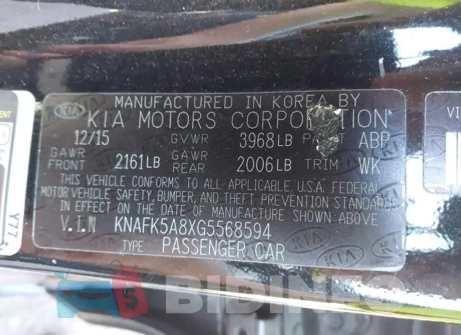 KNAFK5A8XG5568594 Photo# 9