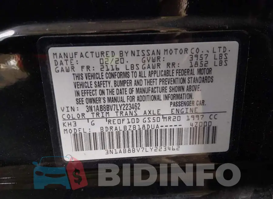 3N1AB8BV7LY223462 Photo# 9