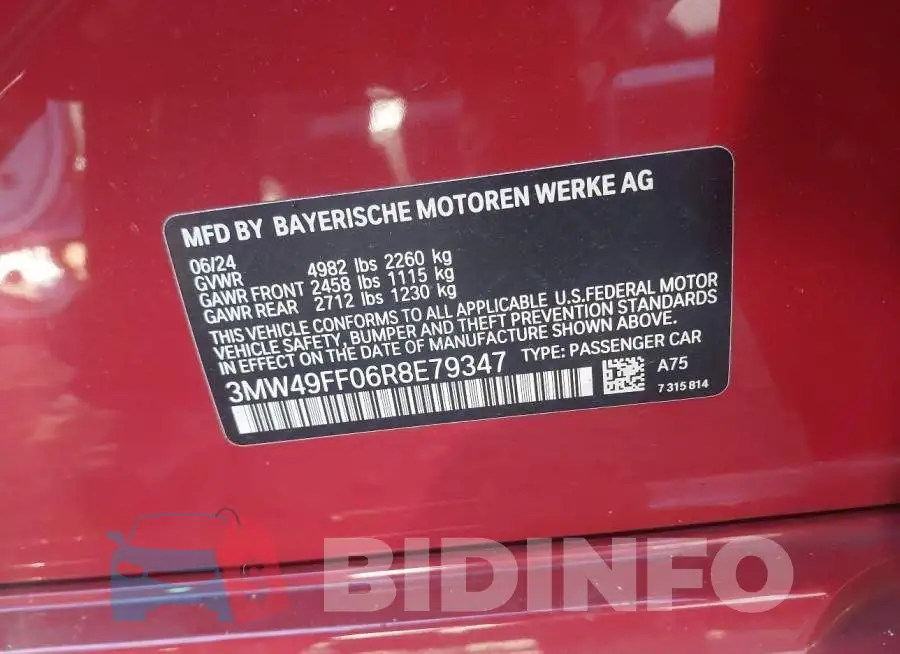 3MW49FF06R8E79347 Photo# 9
