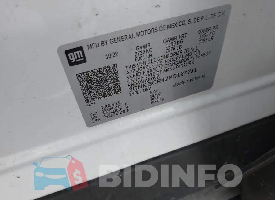 3GNKBCR42PS127711 Photo# 9