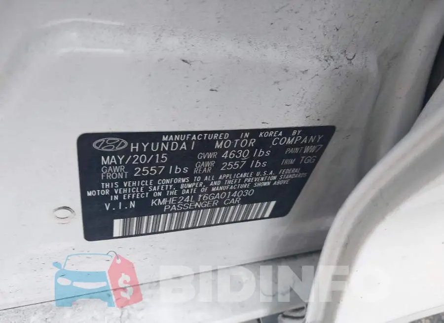 KMHE24L16GA014030 Photo# 9
