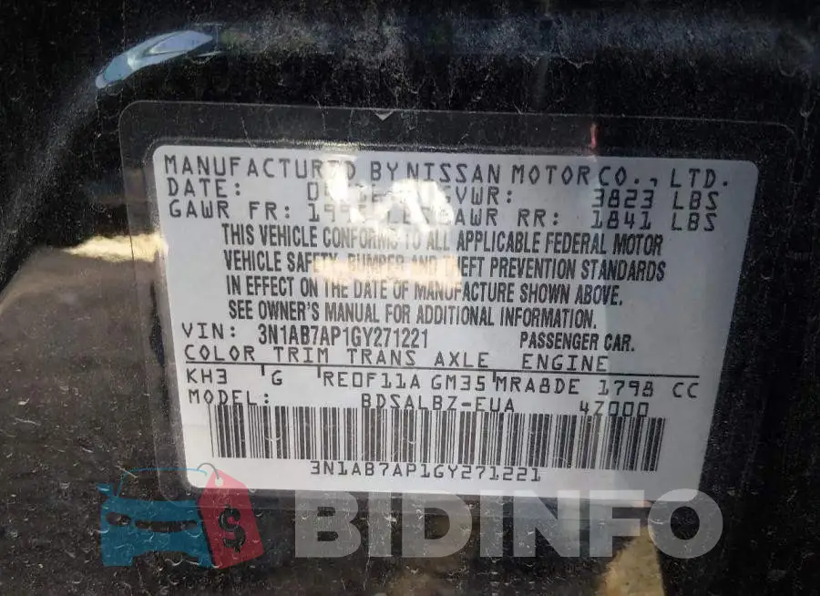 3N1AB7AP1GY271221 Photo# 9