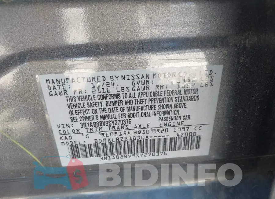3N1AB8BV9SY270376 Photo# 9