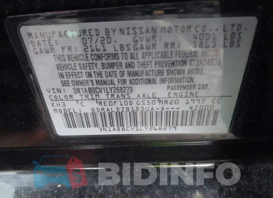 3N1AB8CV1LY268279 Photo# 9