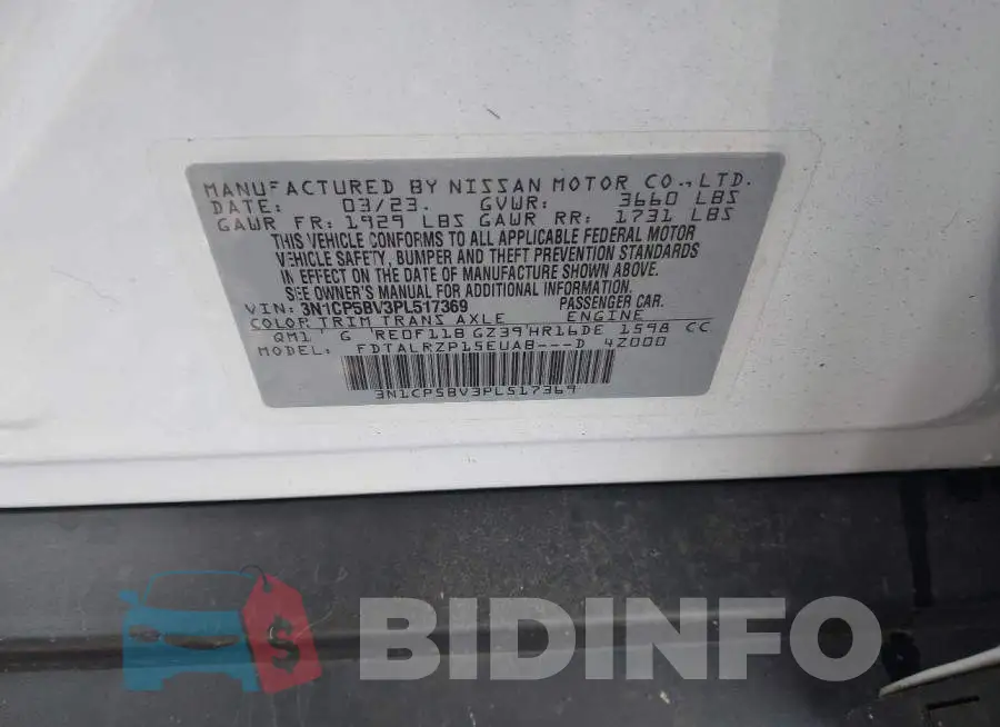 3N1CP5BV3PL517369 Photo# 9