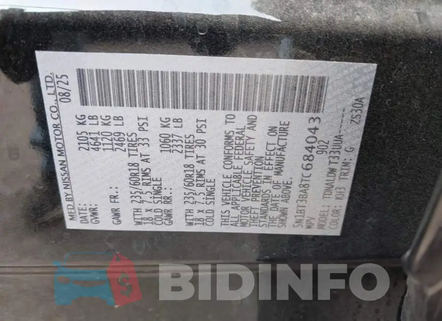 5N1BT3BA8TC684043 Photo# 9