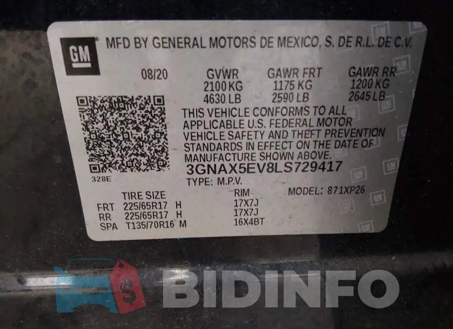 3GNAX5EV8LS729417 Photo# 9