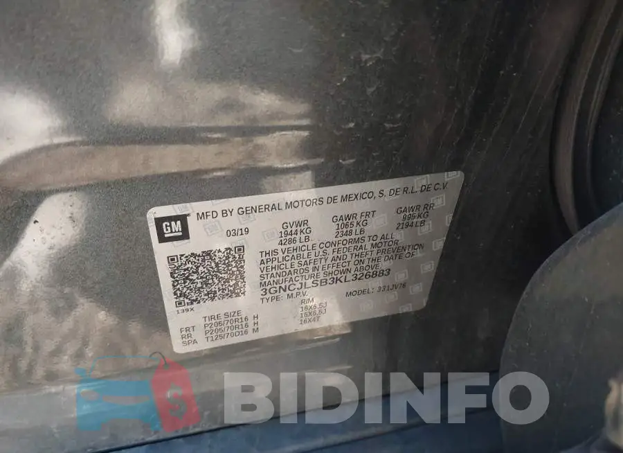 3GNCJLSB3KL326883 Photo# 9