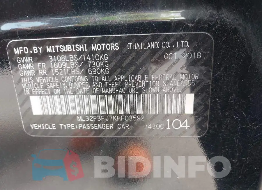 ML32F3FJ7KHF03592 Photo# 9