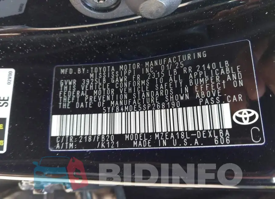 5YFB4MDE5SP268190 Photo# 9