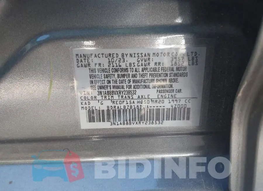 3N1AB8BVXRY238532 Photo# 9
