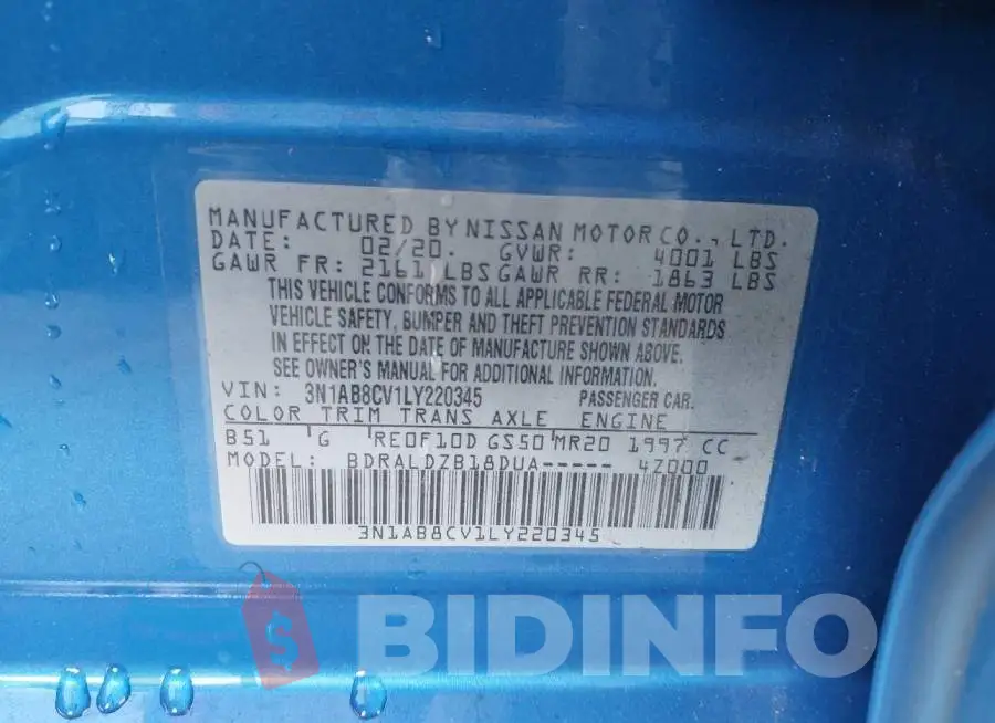 3N1AB8CV1LY220345 Photo# 9