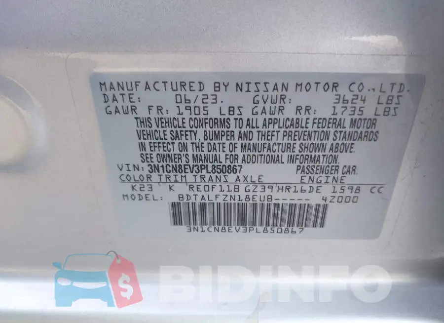 3N1CN8EV3PL850867 Photo# 9
