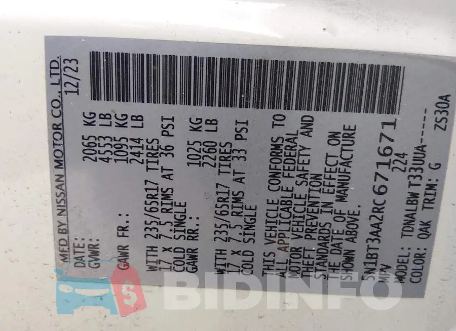 5N1BT3AA2RC671671 Photo# 9