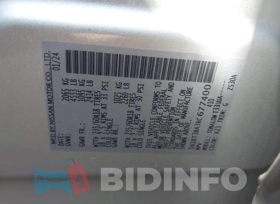 5N1BT3BA3RC677400 Photo# 9