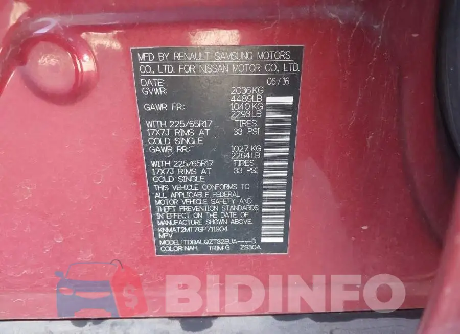 KNMAT2MT7GP711904 Photo# 9