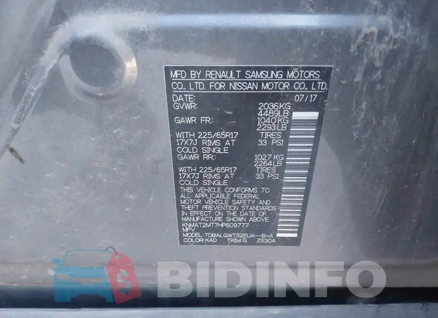 KNMAT2MT7HP609777 Photo# 9