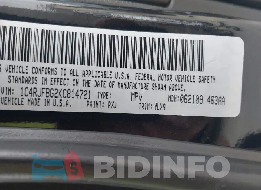 1C4RJFBG2KC814721 Photo# 9