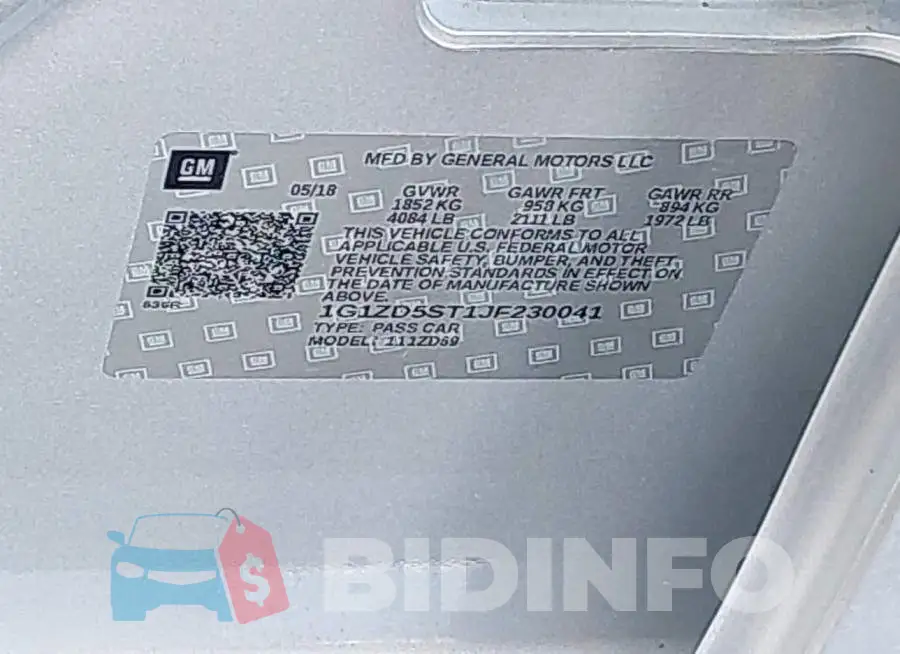 1G1ZD5ST1JF230041 Photo# 9