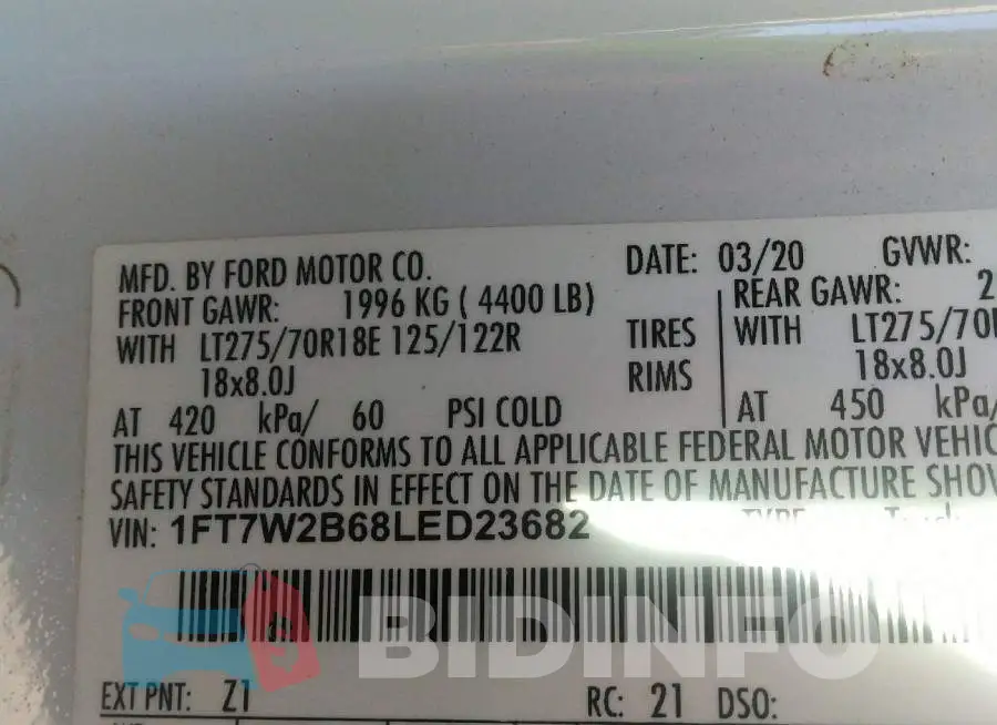 1FT7W2B68LED23682 Photo# 9