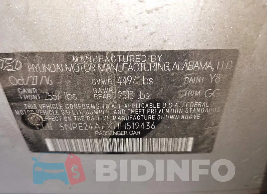 5NPE24AFXHH519436 Photo# 9