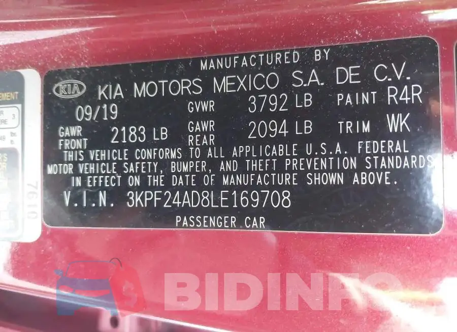 3KPF24AD8LE169708 Photo# 9