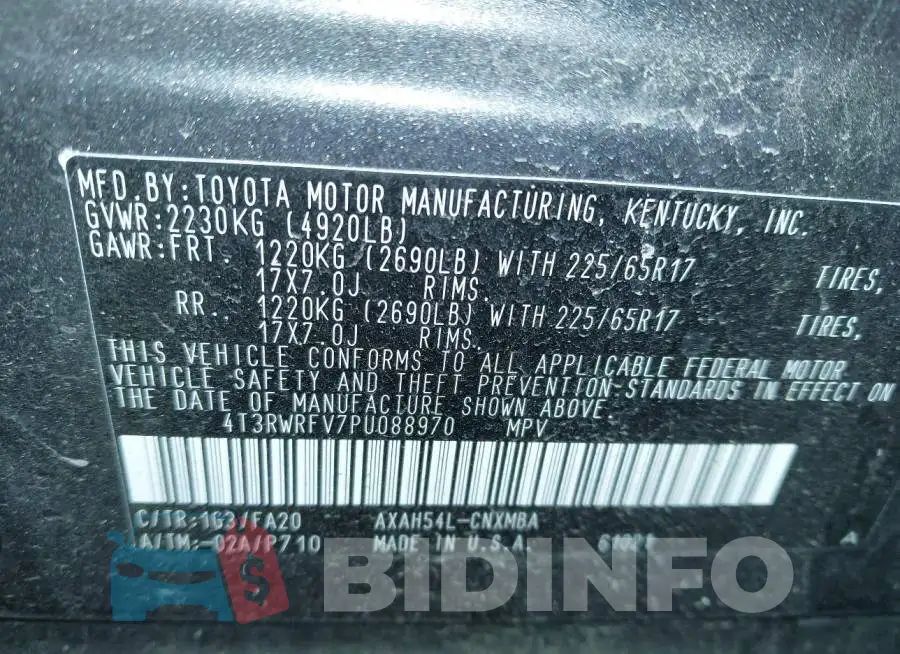 4T3RWRFV7PU088970 Photo# 9