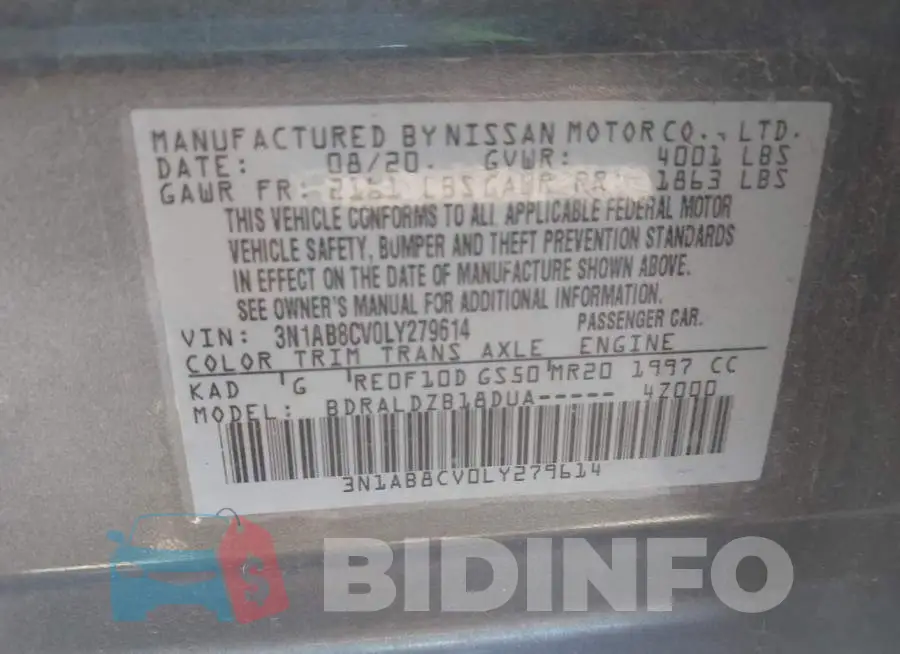 3N1AB8CV0LY279614 Photo# 9