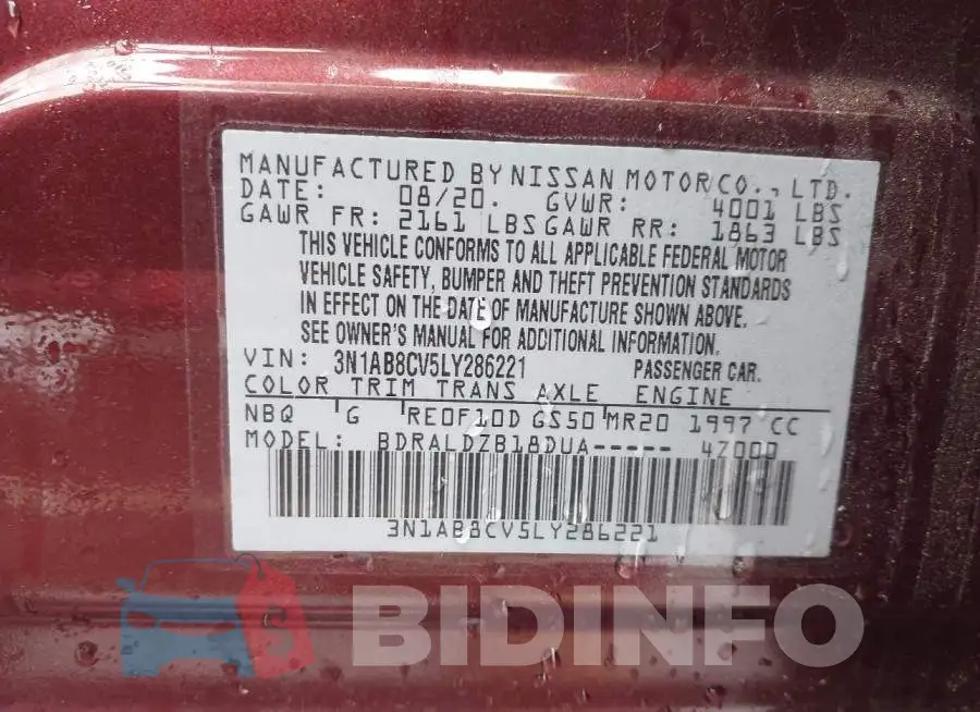 3N1AB8CV5LY286221 Photo# 9