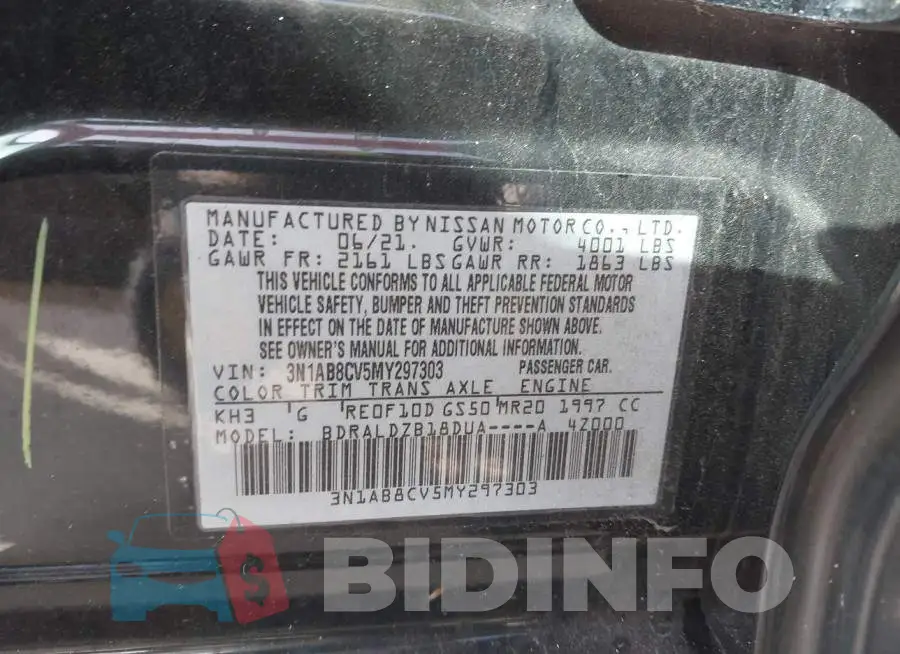 3N1AB8CV5MY297303 Photo# 9