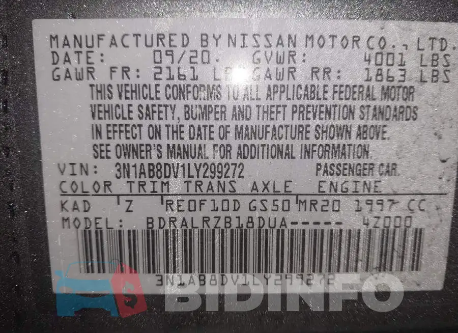 3N1AB8DV1LY299272 Photo# 9