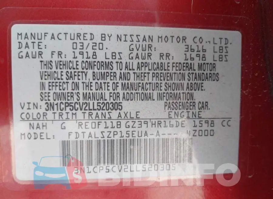 3N1CP5CV2LL520305 Photo# 9