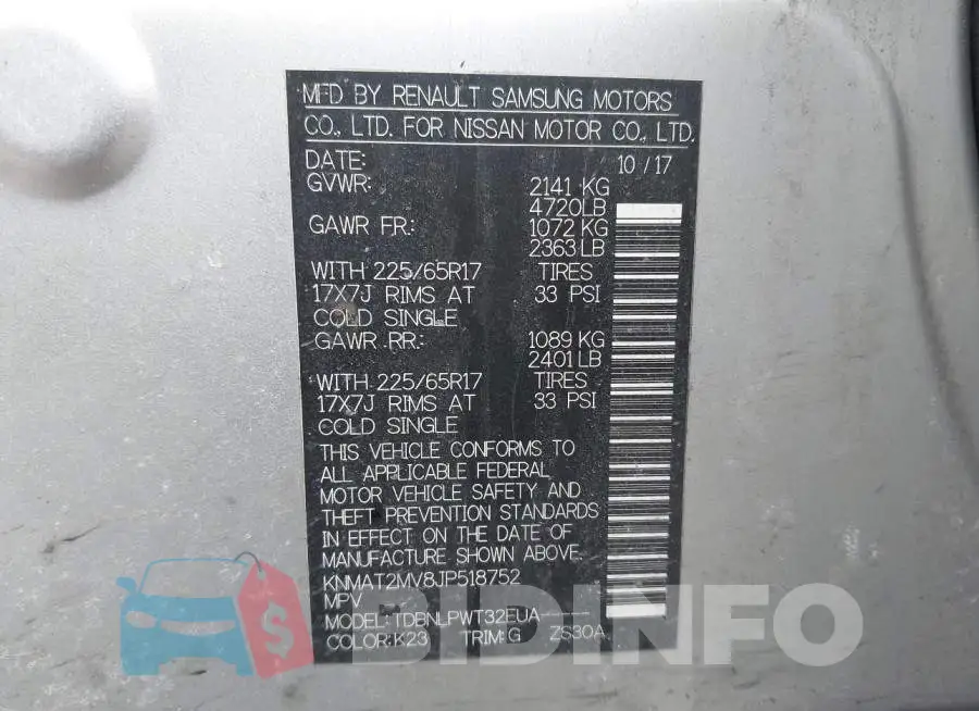 KNMAT2MV8JP518752 Photo# 9