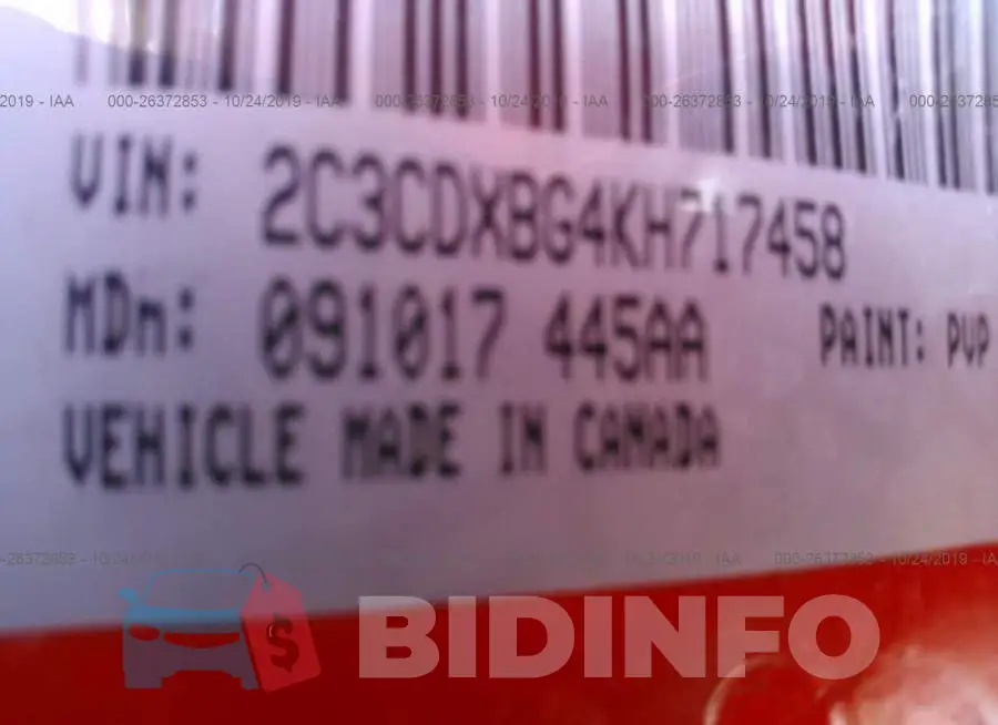 2C3CDXBG4KH717458 Photo# 9