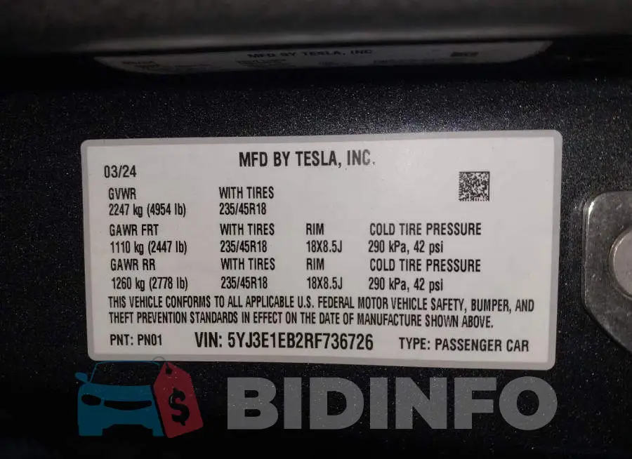 5YJ3E1EB2RF736726 Photo# 9