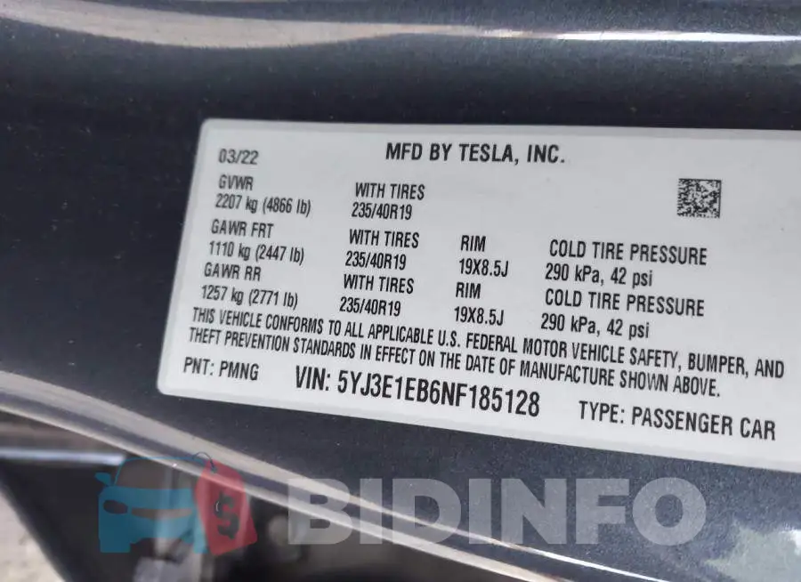 5YJ3E1EB6NF185128 Photo# 9