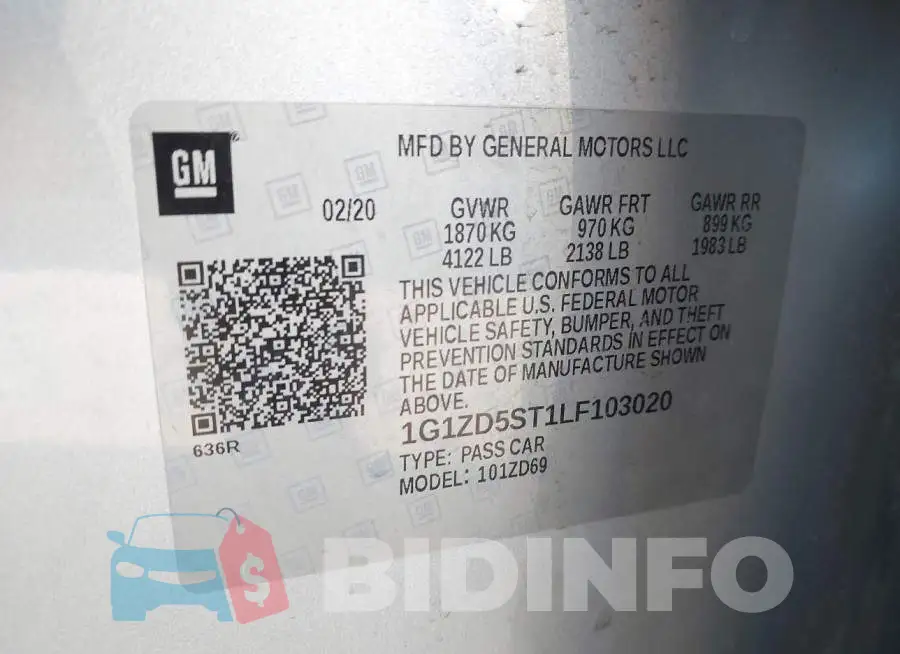 1G1ZD5ST1LF103020 Photo# 9