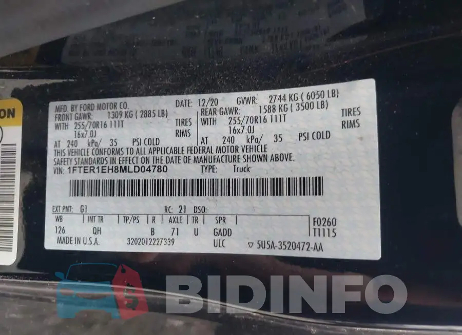 1FTER1EH8MLD04780 Photo# 9