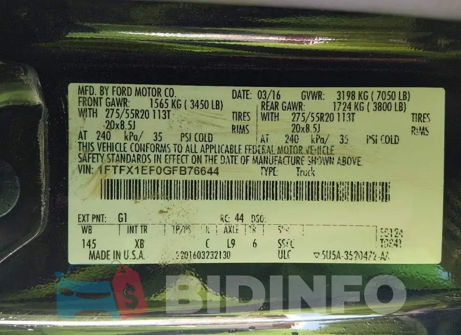 1FTFX1EF0GFB76644 Photo# 9